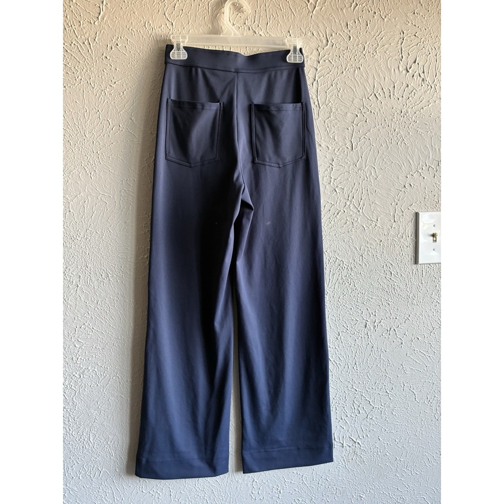 Halara XS Petite Wide Leg High Waist Navy Stretch Pants Button Front NWT - Picture 10 of 16
